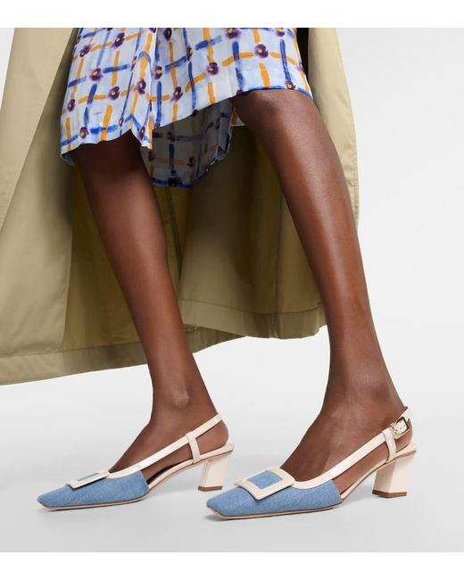 Roger Vivier Blue Slingback-Pumps Belle Vivier 45