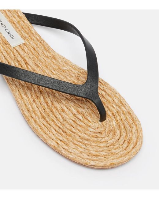 Christopher Esber Brown Palma Leather Thong Sandals