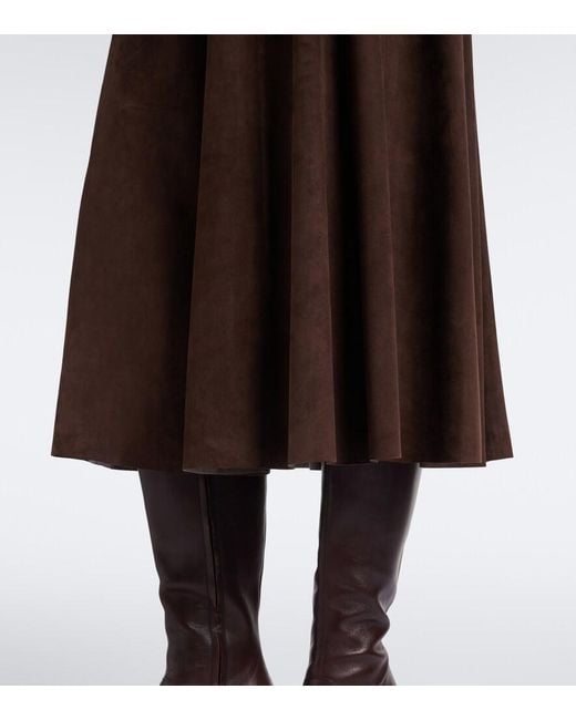 Arma Brown Eleni Suede Midi Skirt