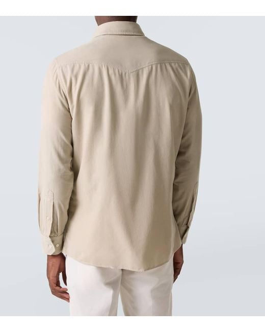 Camicia di Brunello Cucinelli in Natural da Uomo