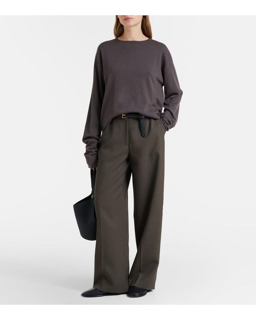 Extreme Cashmere Gray N°347 Aries Cotton And Cashmere Sweater
