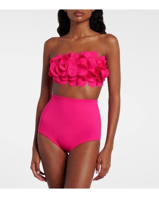 Top De Bikini Tess Con Aplique Floral Karla Colletto de color Pink