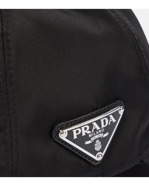 Prada Black Re-Nylon Logo-Plaque Baseball Cap
