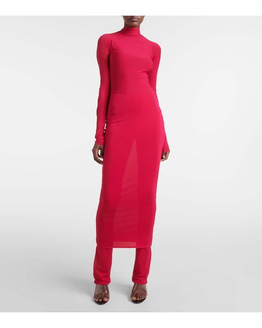Alaïa Pink High-Rise-Hose Aus Jersey