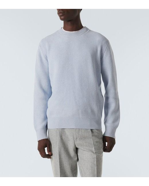Zegna Blue Cashmere Sweater for men