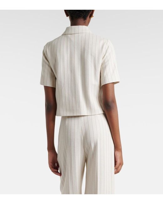 Max Mara White Striped Cotton Jacket
