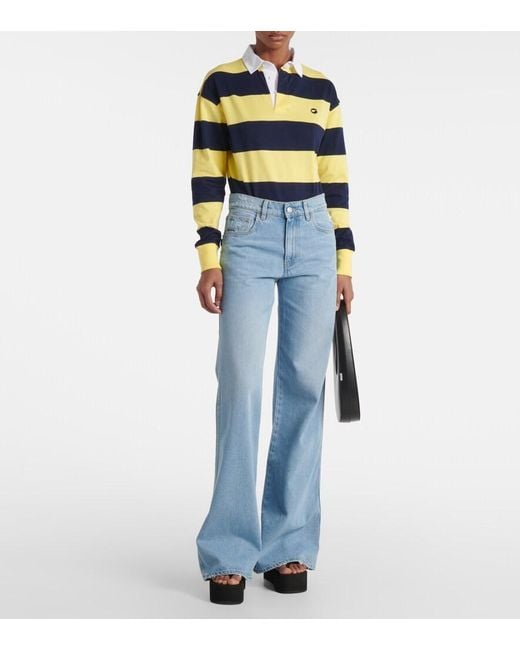 Coperni Blue Striped Cotton Bodysuit