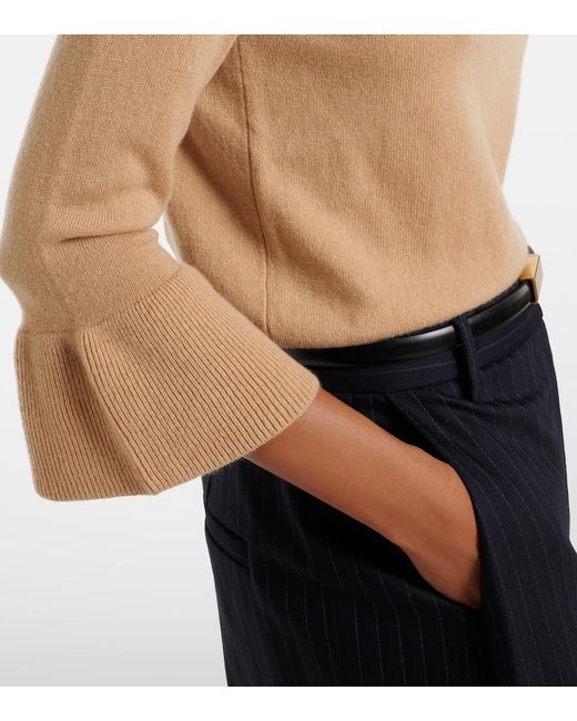 Jardin Des Orangers Natural Turtleneck Wool And Cashmere Sweater