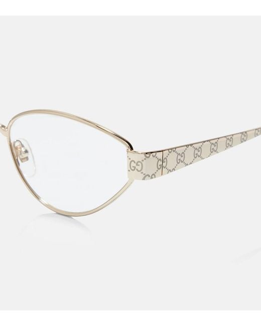 Gucci Metallic Ssima Cat-Eye Glasses