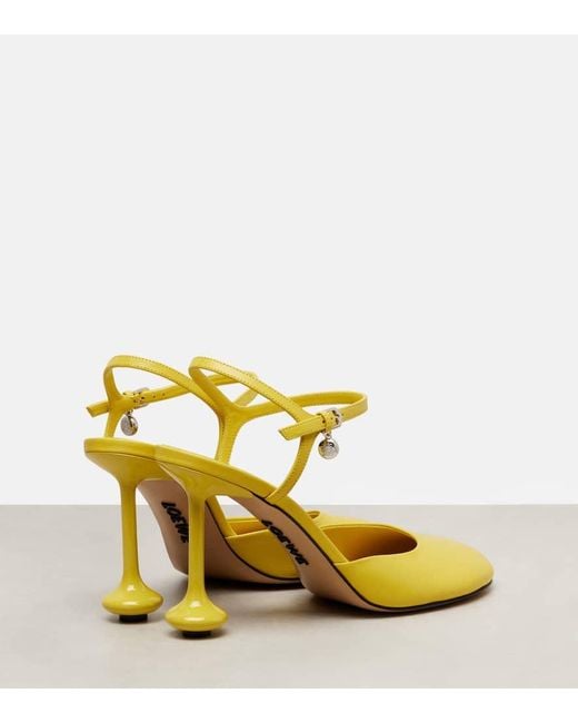 Loewe Toy 90 Leather Pumps in Yellow | Lyst
