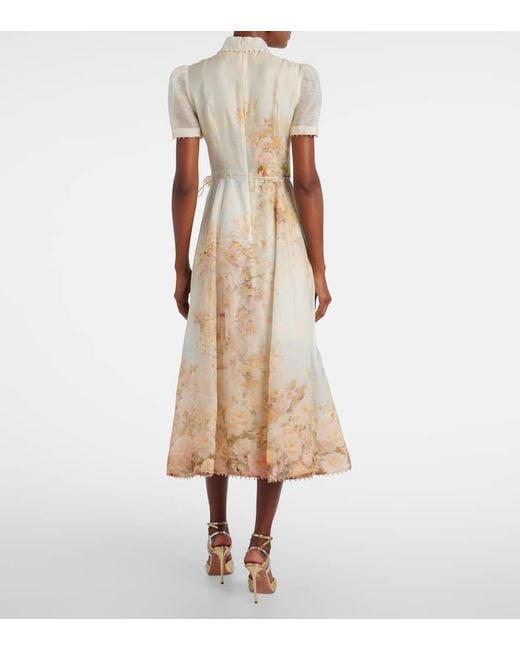 Zimmermann Natural Midikleid Memento Aus Leinen Und Seide