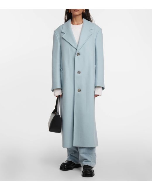 Manteau en laine melangee AMI en coloris Blue