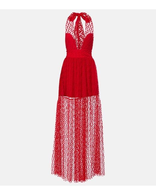 Alexandra Miro Red Dakota Halterneck Dress
