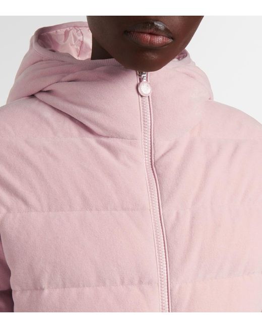Moncler Pink Quilted Cotton Terry Down Jacket