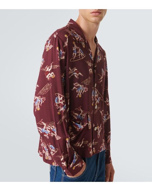 Bode Red Layup Printed Shirt for men