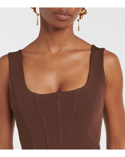 Jonathan Simkhai Brown Maxikleid Jamie Aus Jersey