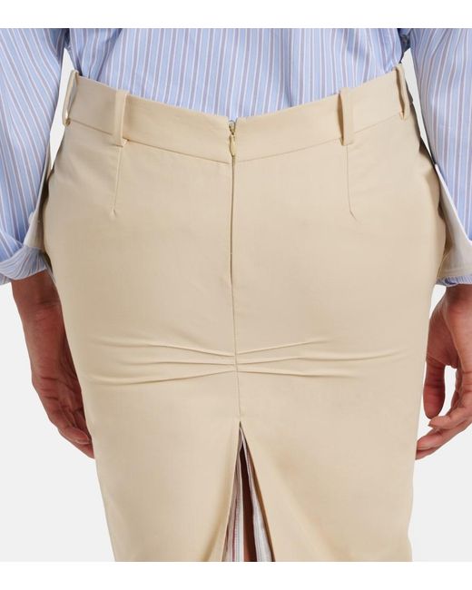 The Attico Natural Cotton-Blend Pencil Skirt