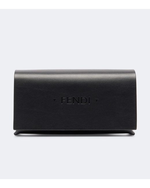 Fendi Black Ffold Rectangular Sunglasses