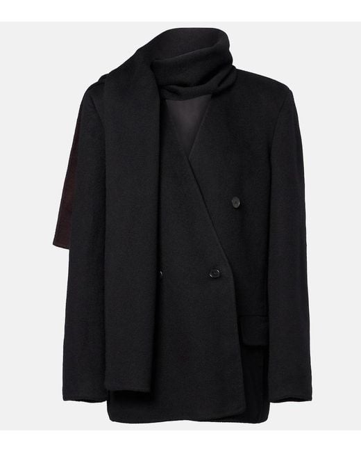 The Row Black Calitra Scarf-Detail Cashmere Jacket
