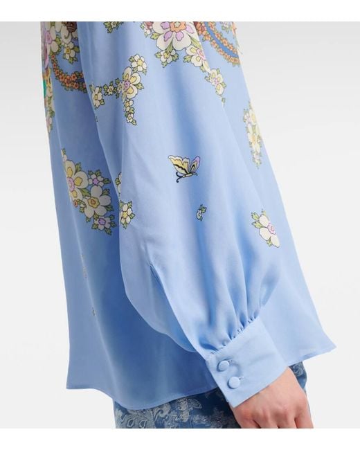 Etro Blue Floral Blouse