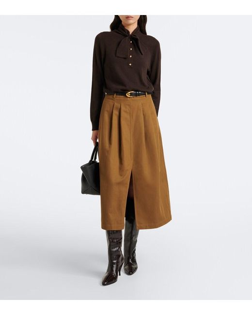 Jardin Des Orangers Black Tie-Neck Wool And Cashmere Sweater