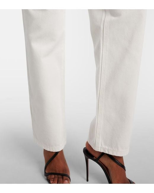 Area White Straight Jeans Mit Kristallen