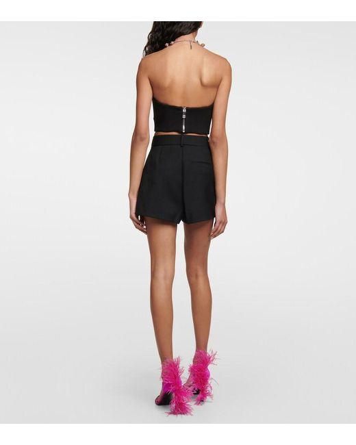 Area Black Crystal-Embellished Bustier