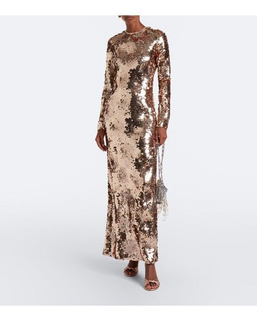 Rabanne Natural Sequined Gown