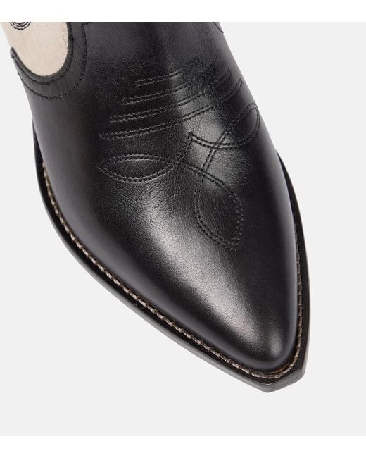 Isabel Marant Natural Duerto Leather & Suede Cowboy Boot