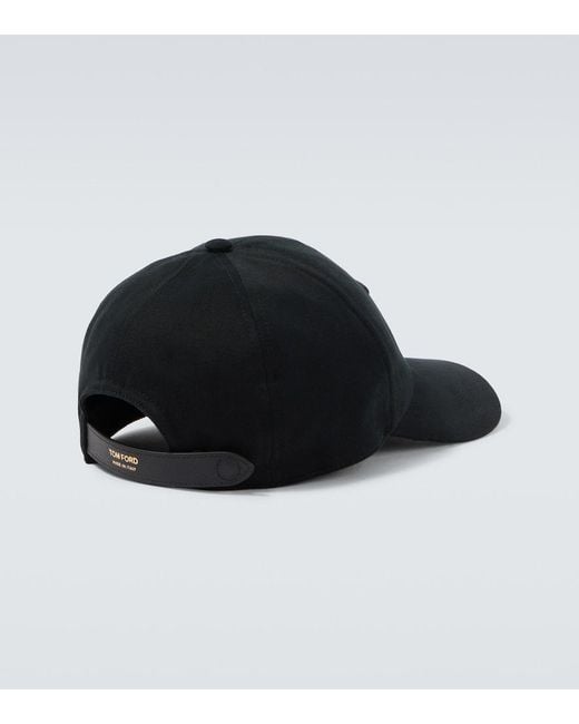 Tom Ford Black Logo Embroidered Cotton Baseball Cap for men