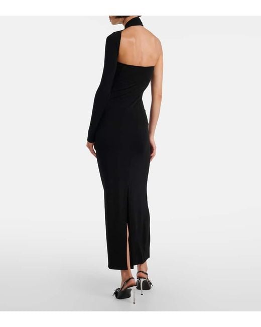 Vestido Largo Asimetrico De Crepe Courreges de color Black