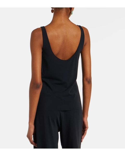 Eres Black Curl Cutout Jersey Top