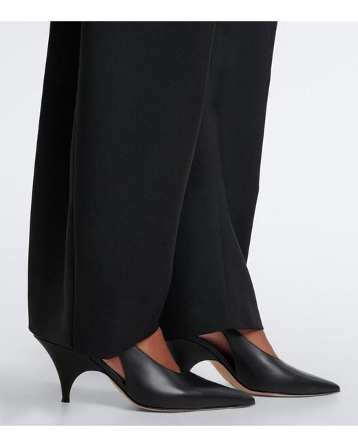 Gianvito Rossi Black Sofia Leather Slingback Pumps