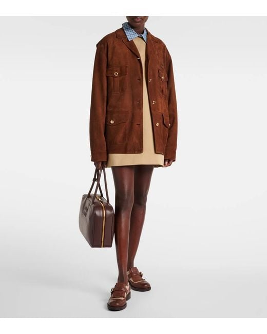 Miu Miu Brown Jacke Aus Veloursleder