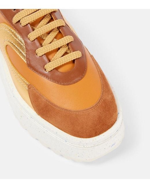 Robert Clergerie Brown Awake Leather Platform Sneakers
