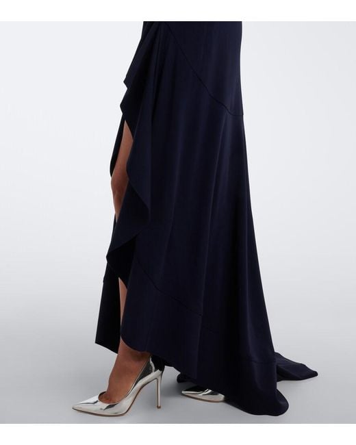 Stella McCartney Blue Ruffled Georgette Gown