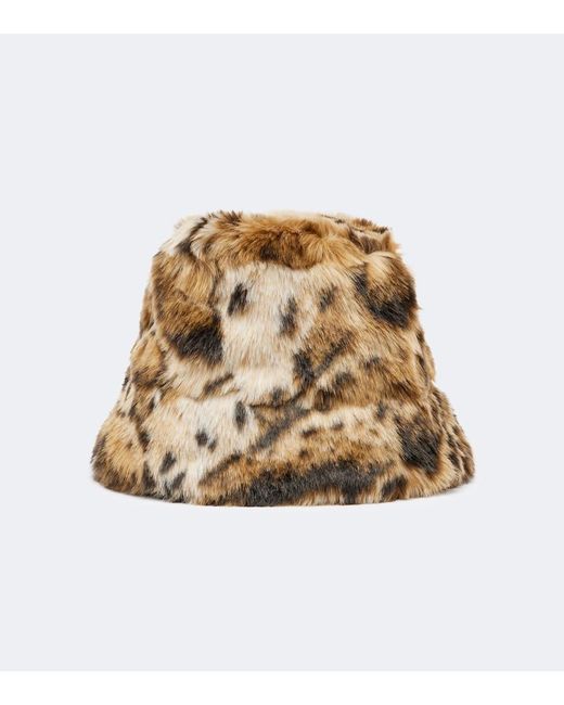 Etro Natural Leopard-Print Bucket Hat