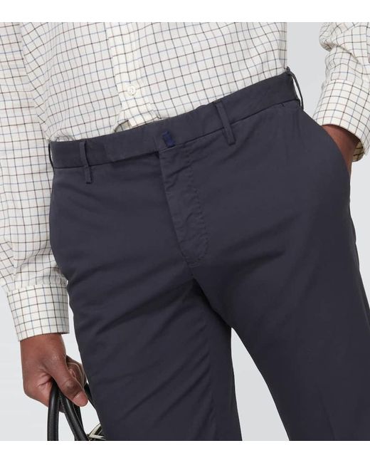 Pantalones slim de mezcla de algodon Incotex de hombre de color Blue
