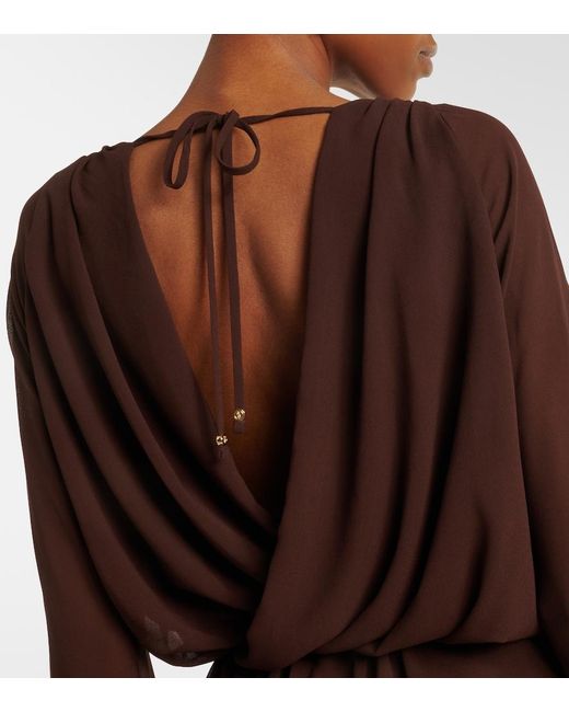 Bananhot Purple Giselle Asymmetric Tiered Maxi Dress