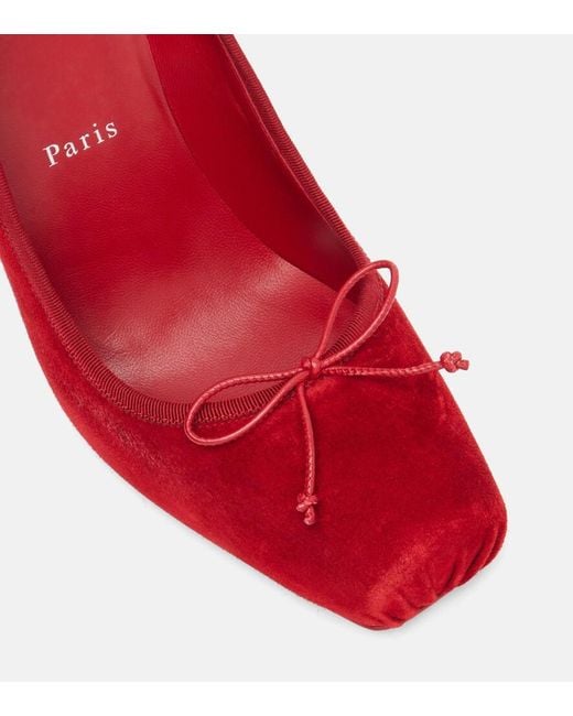 Christian Louboutin Red Cassia Nodo 100 Suede Pumps