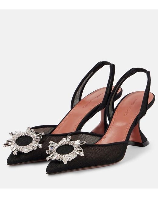 AMINA MUADDI Metallic Begum 70 Mesh Slingback Pumps