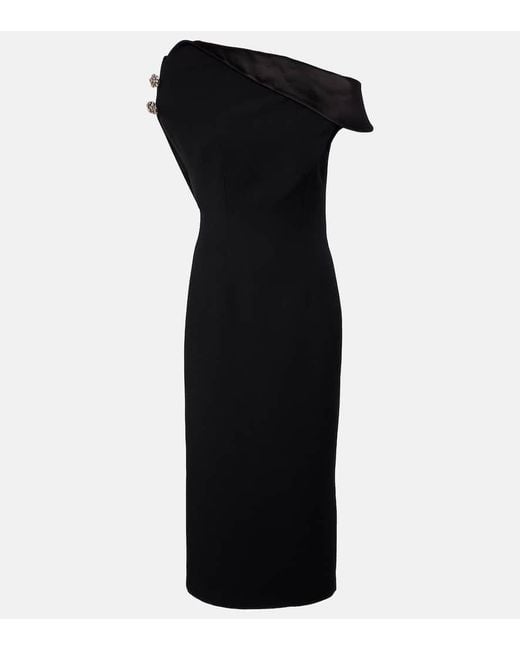 Safiyaa Black Verziertes Midikleid Reina