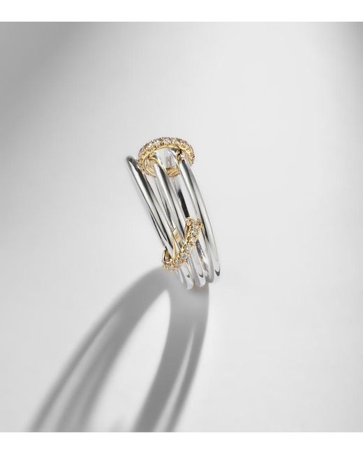 Spinelli Kilcollin White Solarium 925 Sterling And 18Kt Ring With Diamonds