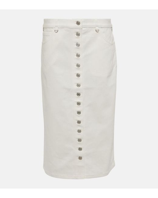Courreges White Multiflex Denim Midi Skirt