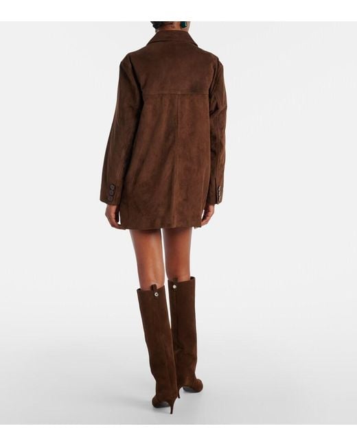 Nour Hammour Brown Voltia Suede Jacket