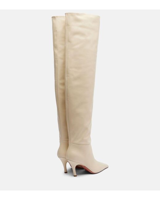 AMINA MUADDI White Jamie 80 Leather Over-The-Knee Boots