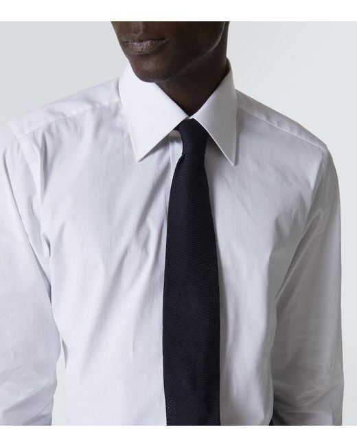 Tom Ford White Cotton Poplin Shirt for men