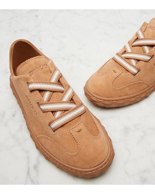 Jimmy Choo Brown Diamond Light Flex Suede Sneakers