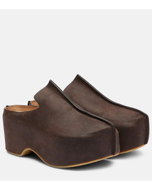 J.W. Anderson Brown Suede Platform Mules