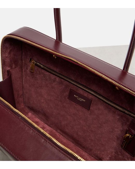 Saint Laurent Red Sac De Jour Leather Tote Bag